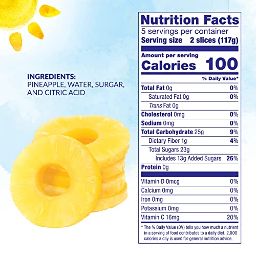 Pineapple Slices in Heavy Syrup, 8.25 Oz, 12 Count D281