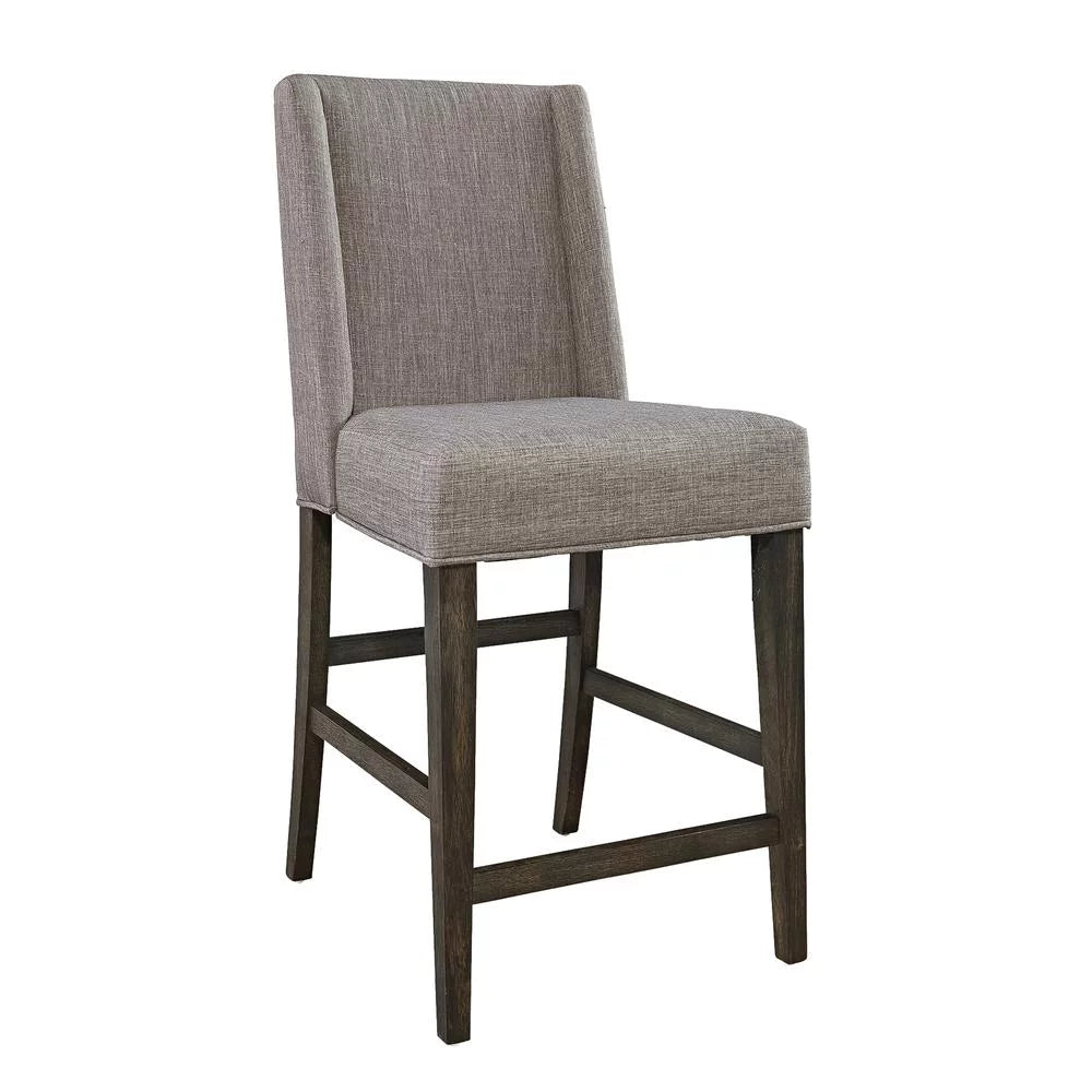Upholstered Counter Chair Set of 2 Rustic Brown O6279