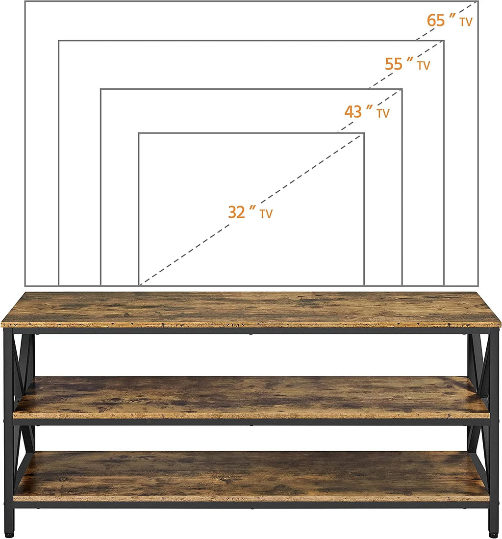 Rustic Brown 63 Inch 3 Tiers TV Stand V373202