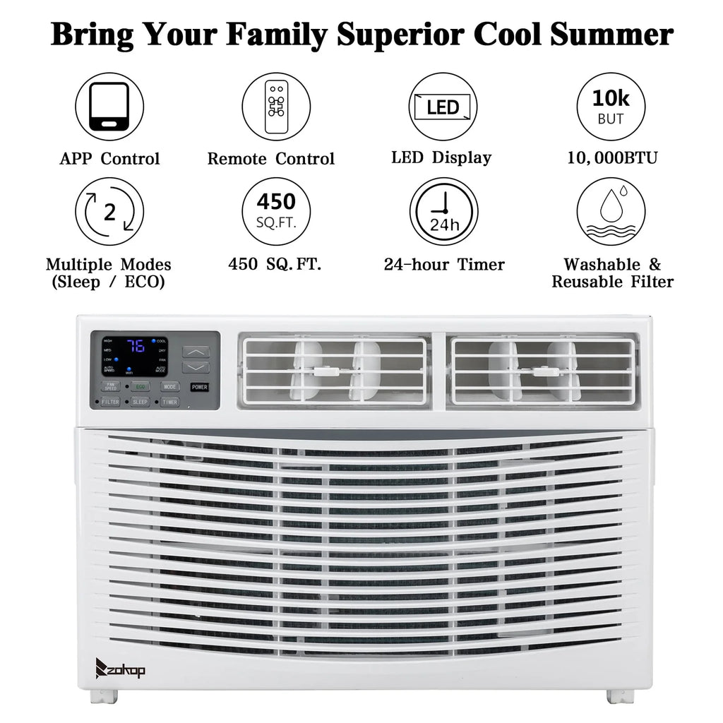 12000BTU 110V Window Air Conditioner with WIFI and Remote, White E64356