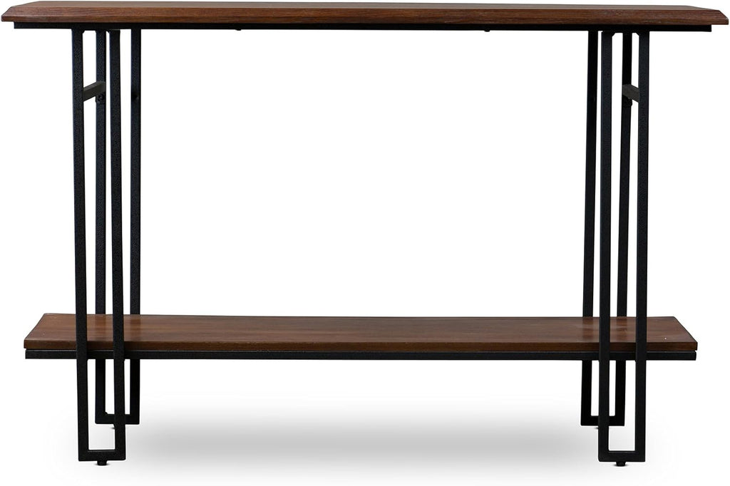 Brown Wood and Metal Console Table M836417