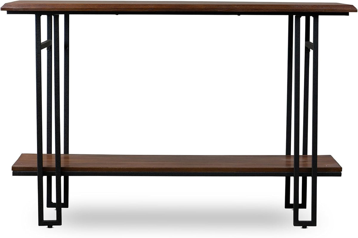 Brown Wood and Metal Console Table M836417