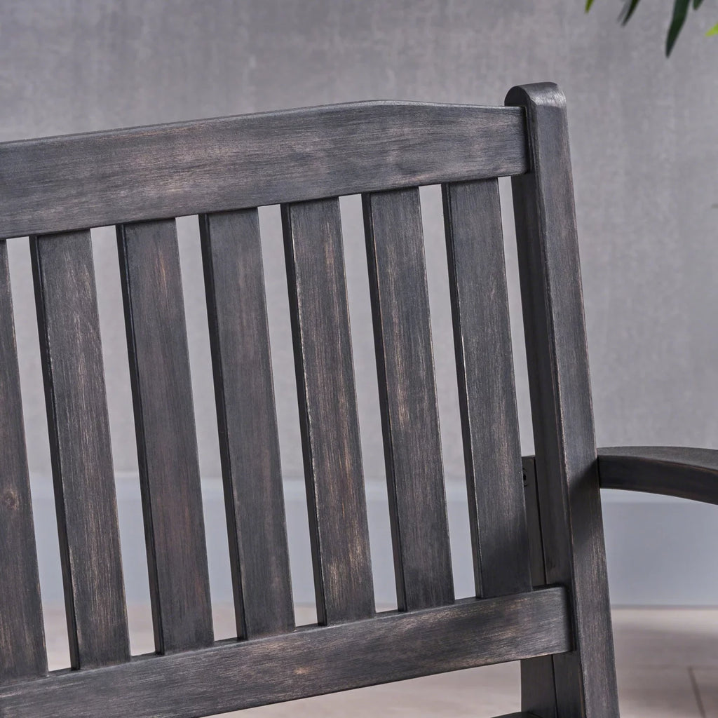 Acacia Wood Rocking Loveseat L5972