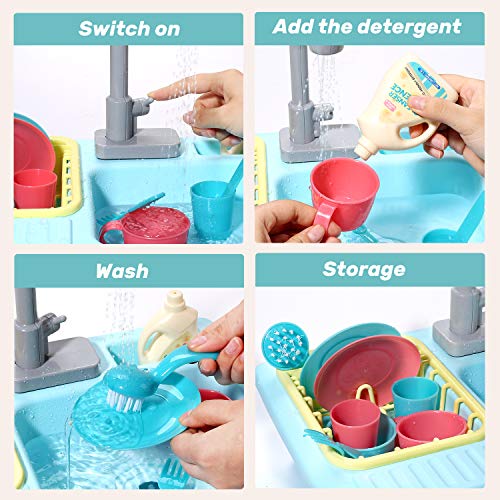 Pretend Play Kitchen Sink Toys with Cooking Stove Pot and Pan Z16239