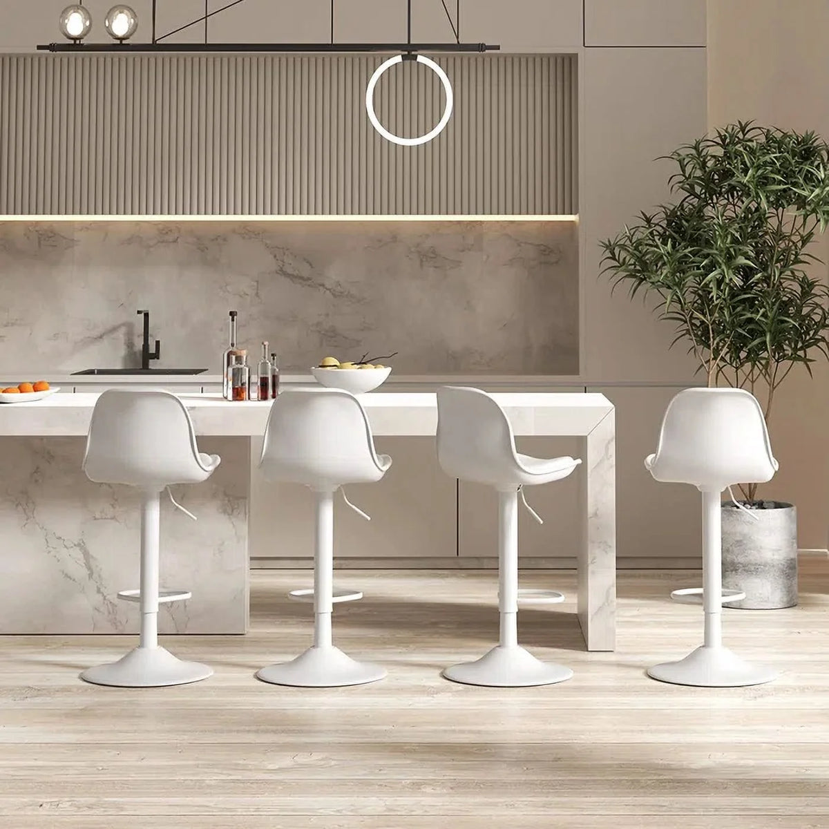 Swivel Bar Stools with Adjustable Height Set of 4 J903