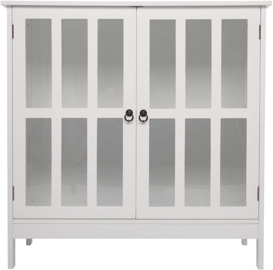 Kitchen Storage Sideboard Buffet Server Cabinet with 2-Door Adjustable Shelf and Open Shelf J9378