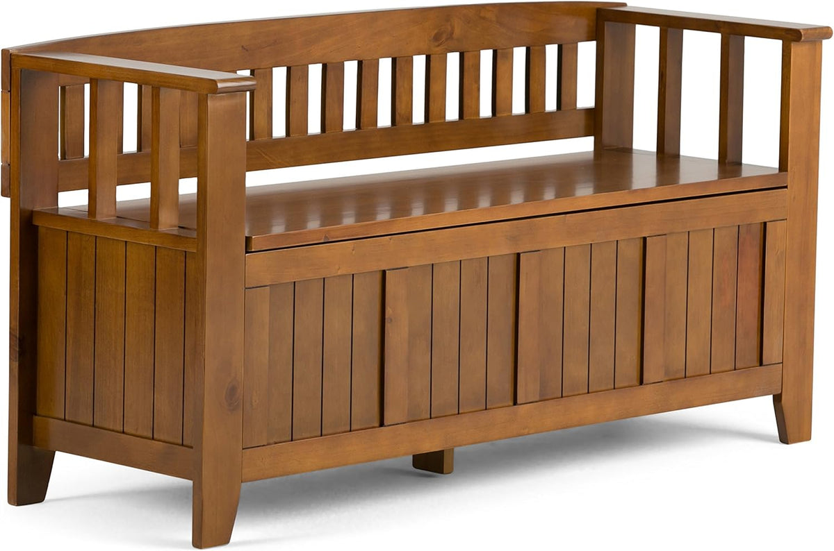 Solid Wood 48 inch Wide Entryway Storage Bench N31421