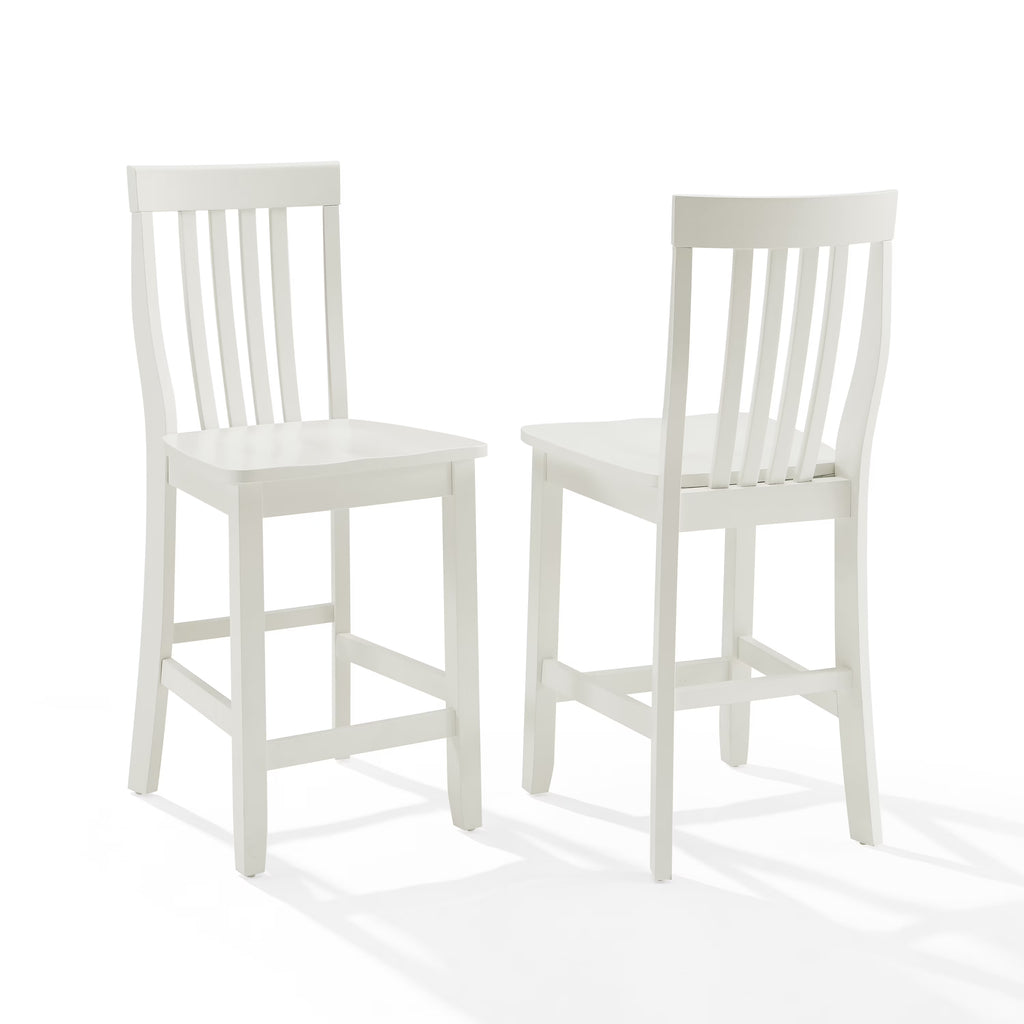 White Wooden Counter Stool Set of 2 O787857