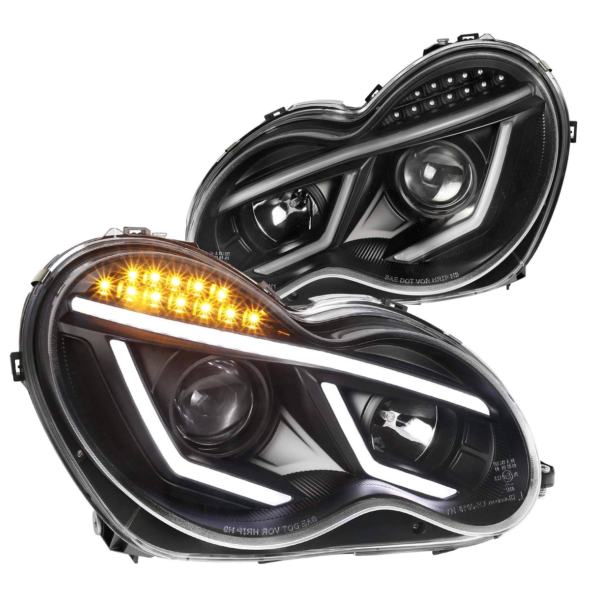 Black LED Projector Headlights A879