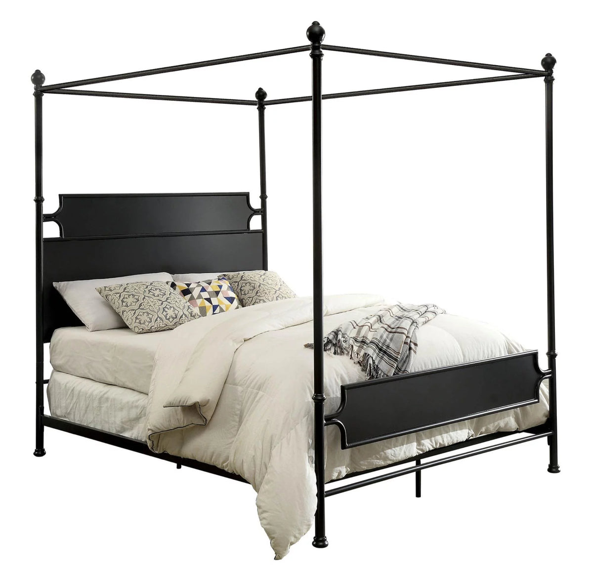 Black Metal Queen Bedroom Set 5pcs Q6563
