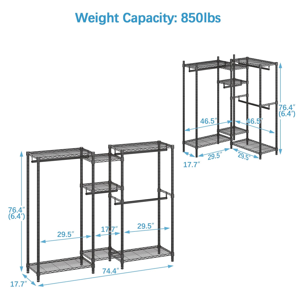 Black Freestanding Wire Garment Rack M491078