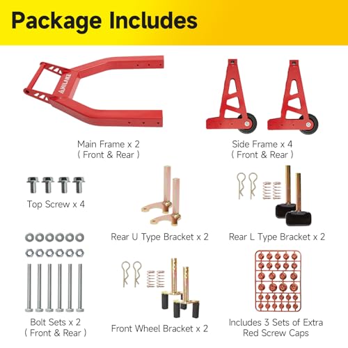 Aluminum Front and Rear Motorcycle Stands 880lbs Heavy Duty O401