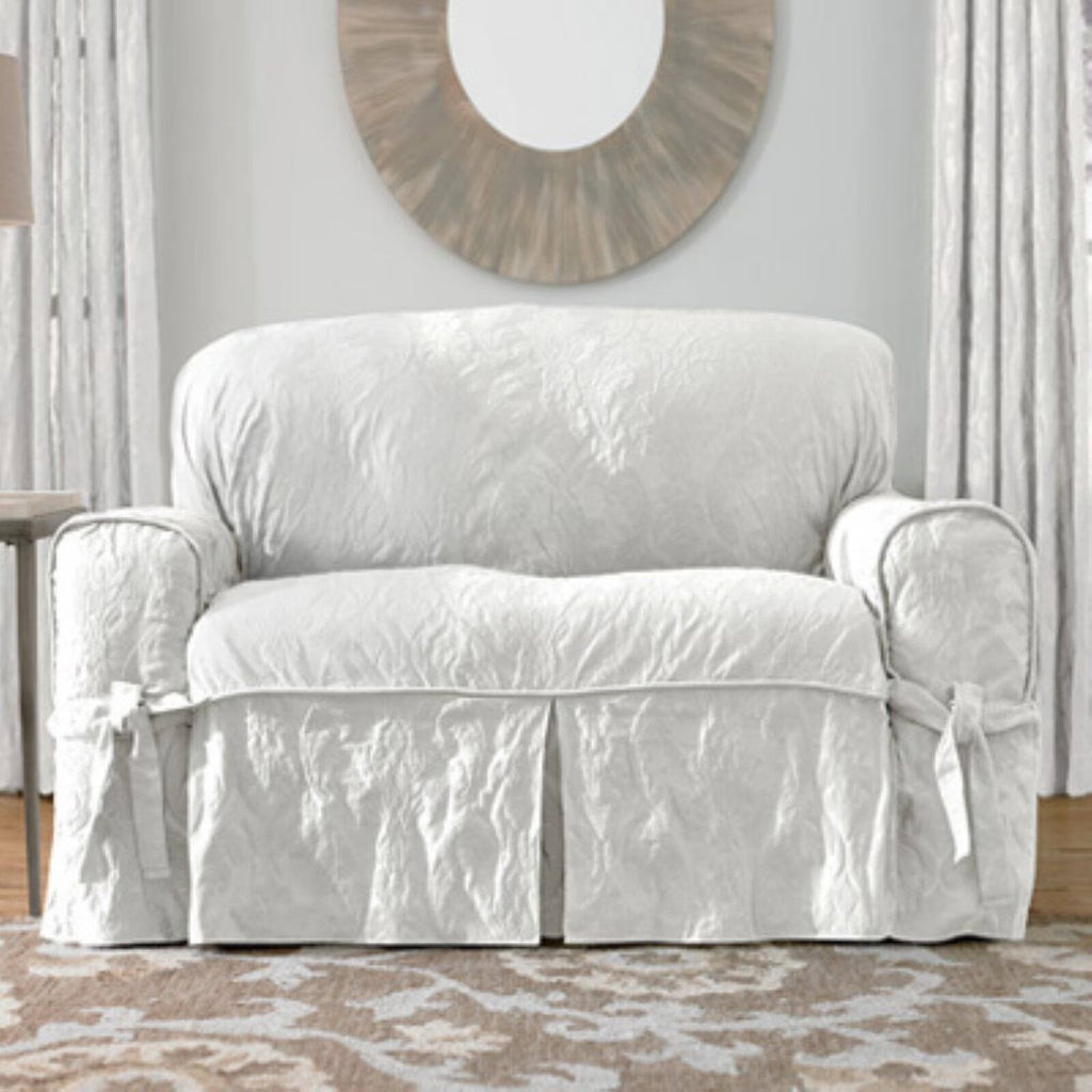 Matelasse Damask Loveseat Cover X372422