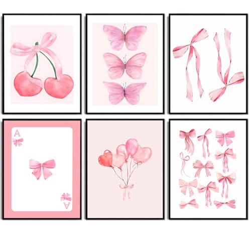 6pcs Pink Canvas Wall Art Prints Unframed Z241
