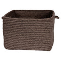 Chunky Natural Wool Dark Brown Square Basket L96056