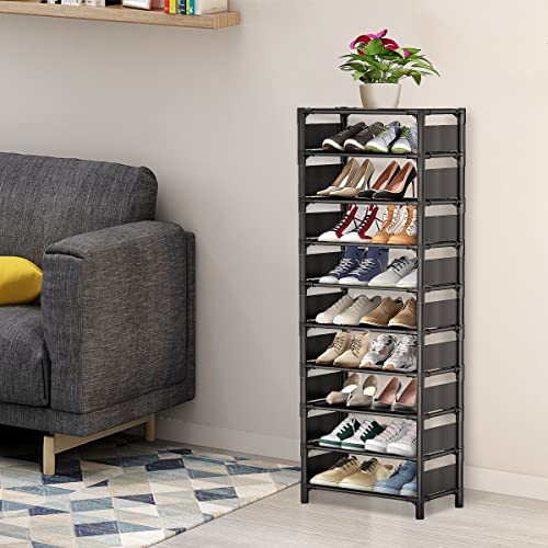 10 Tiers Black Shoe Rack K341552