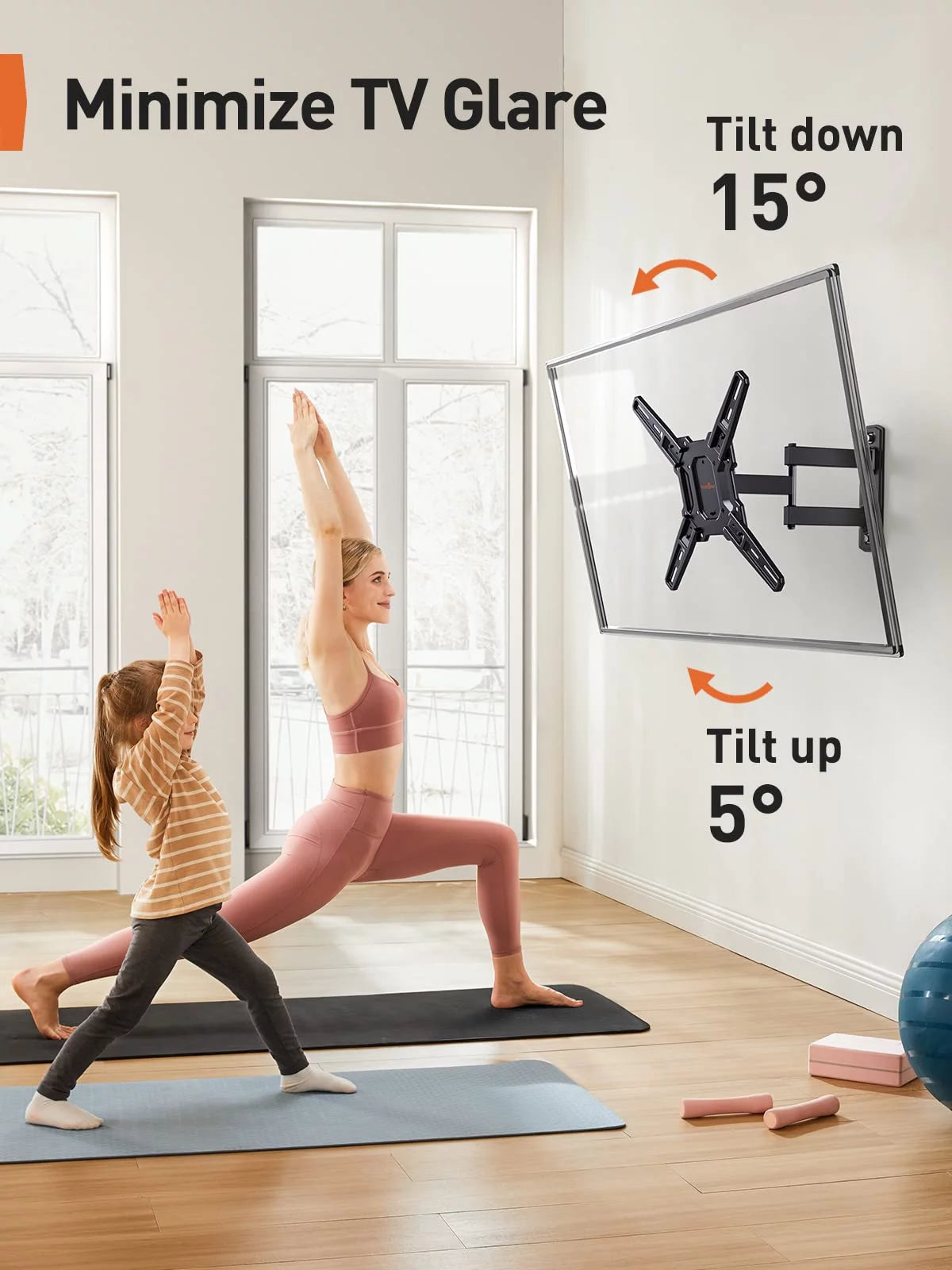 Full Motion TV Wall Mount for 26-60 inch LED LCD Flat Curved Screen TVs, Max 400x400mm, up to 82 lbs L73194