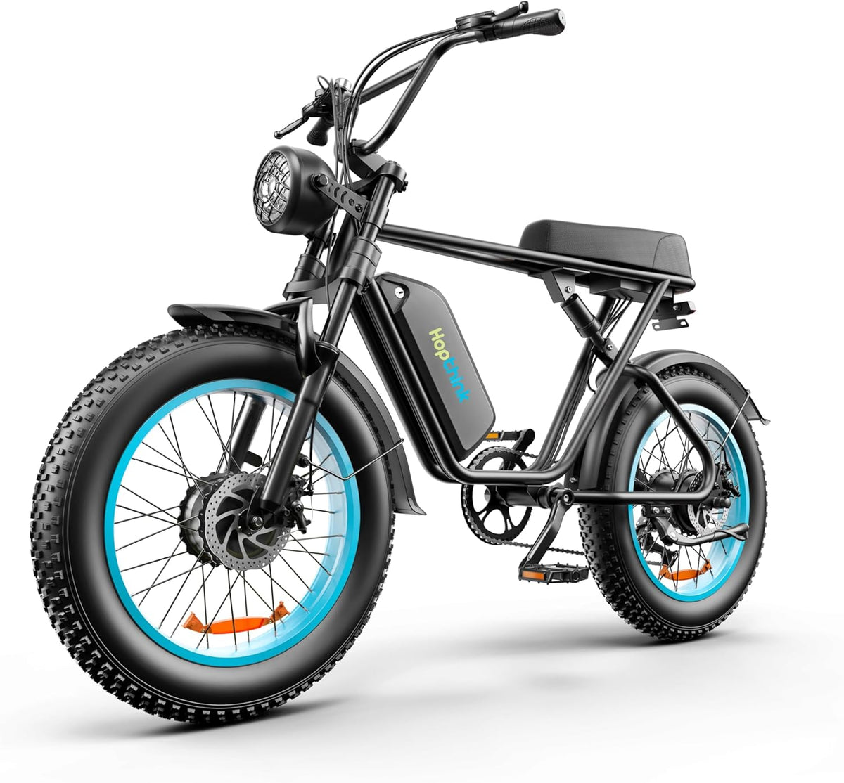 Blue 20" Fat Tire Dual Motor Electric Bike with Full Suspension & Hydraulic Disc Brake B3580