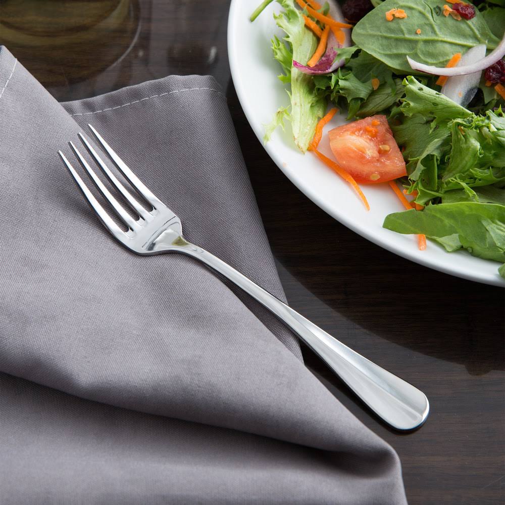 18/0 Stainless Steel Salad Fork - 36/Case W534955