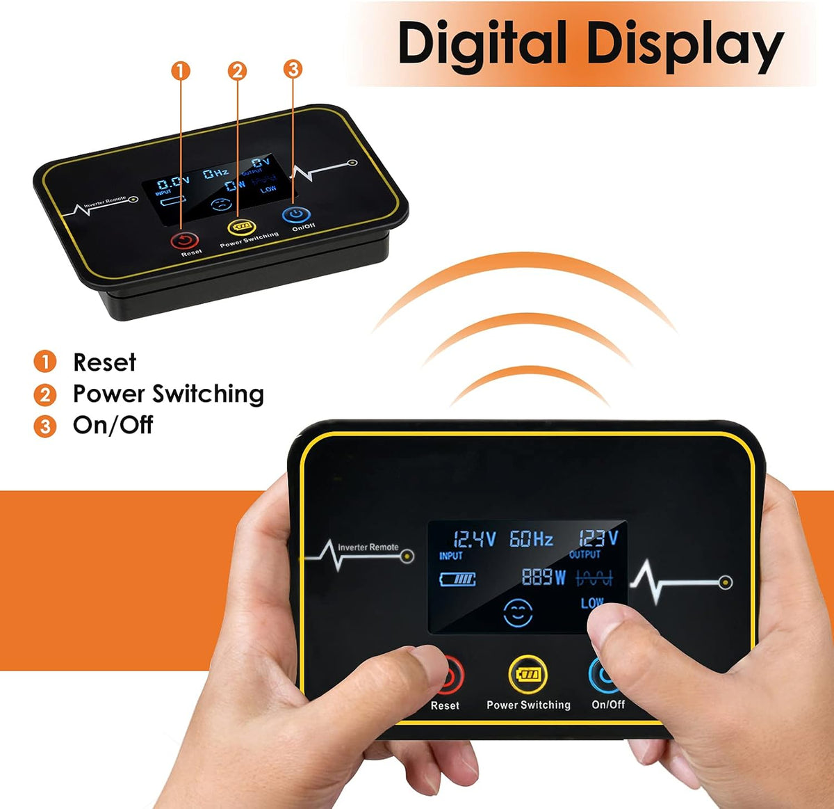 2000W Power Inverter DC 12V to AC 110V with Triple AC Outlets 1 USB Port D788