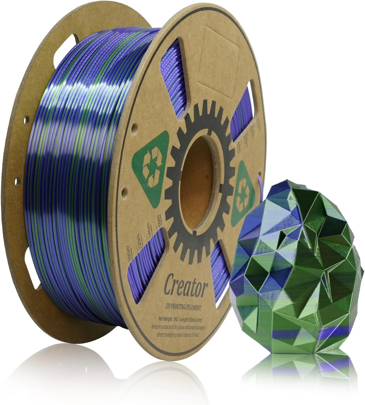 Extra 1KG Silk PLA Blue Green Filament 3D Printer P6605