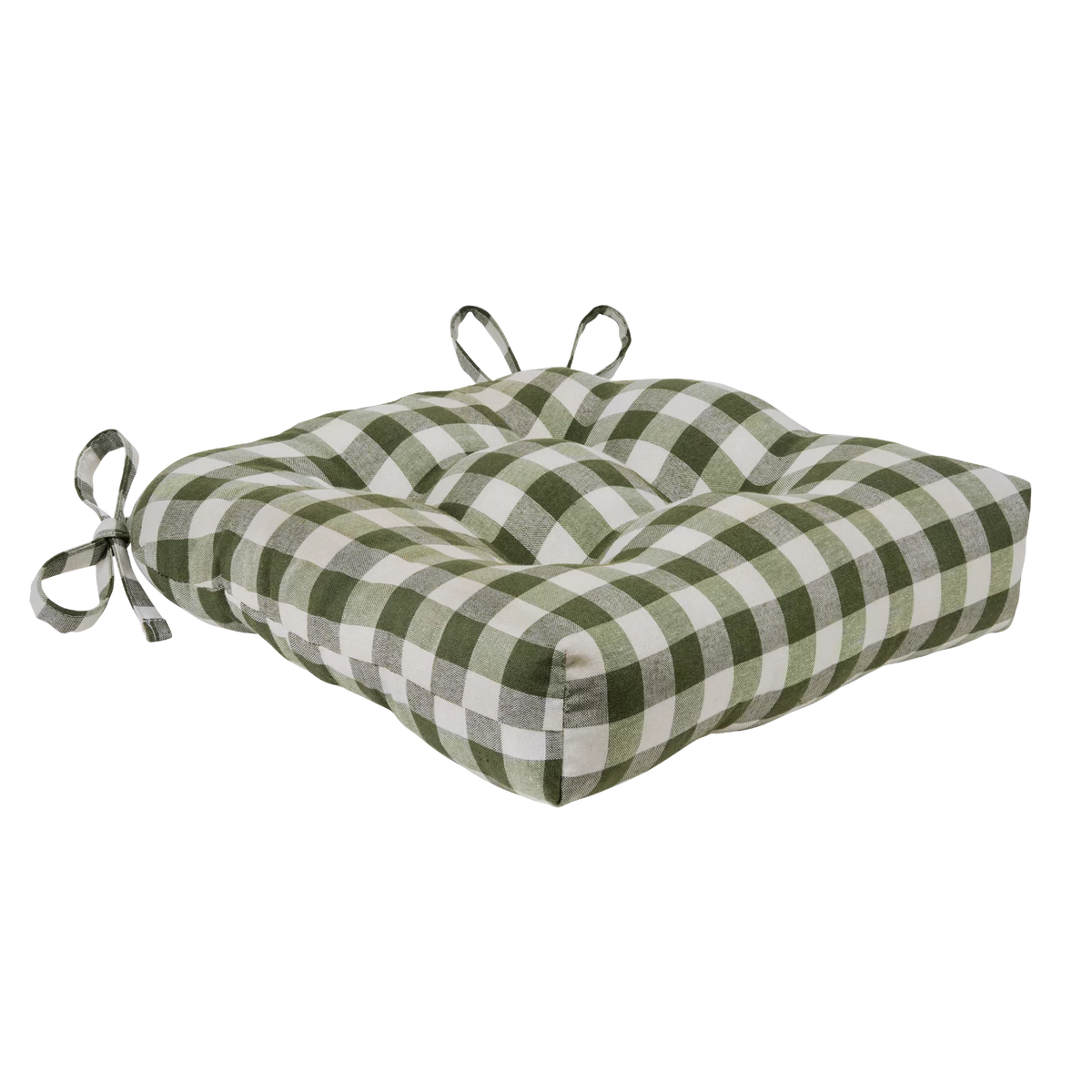 2 Pack Plaid Chair Cushion Pads with Ties V160