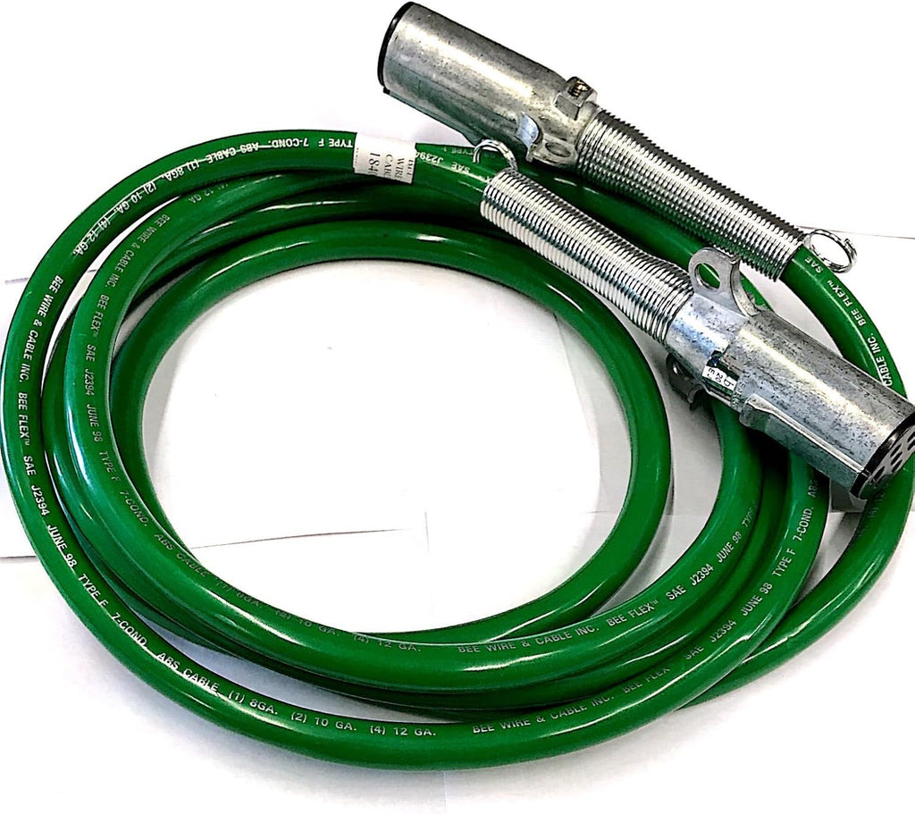 12 FT 7 Way Plug ABS Straight Cable Assembly Green X40491