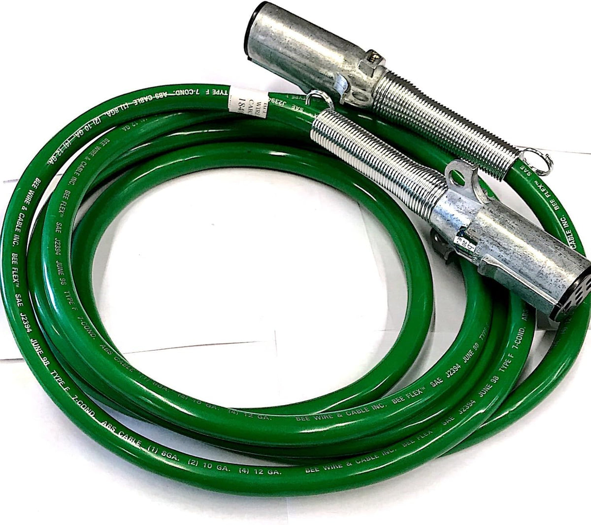 12 FT 7 Way Plug ABS Straight Cable Assembly Green X40491