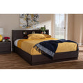 Brown Queen Size Platform Storage Bed O561329