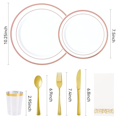 Gold Disposable Plastic Dinnerware Set of 50 R4831