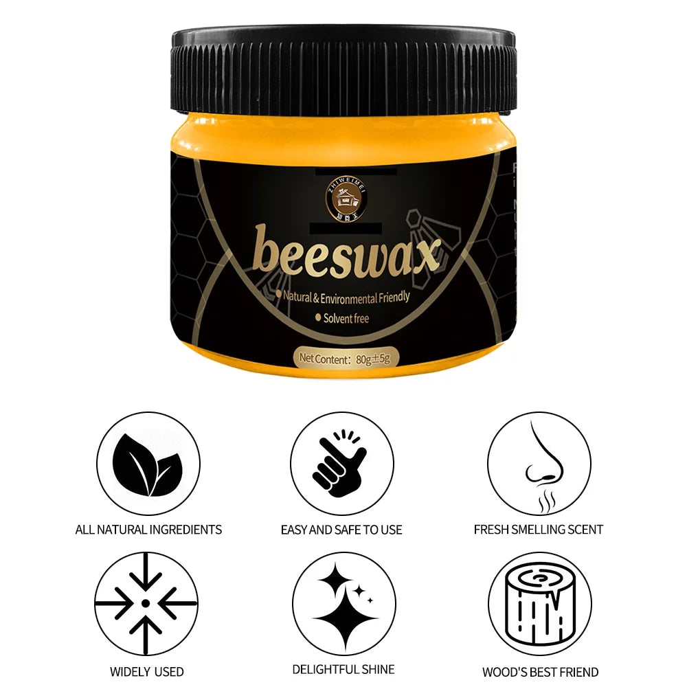 2Pcs Natural Beeswax Wood Furniture Cleaner and Polish H61572