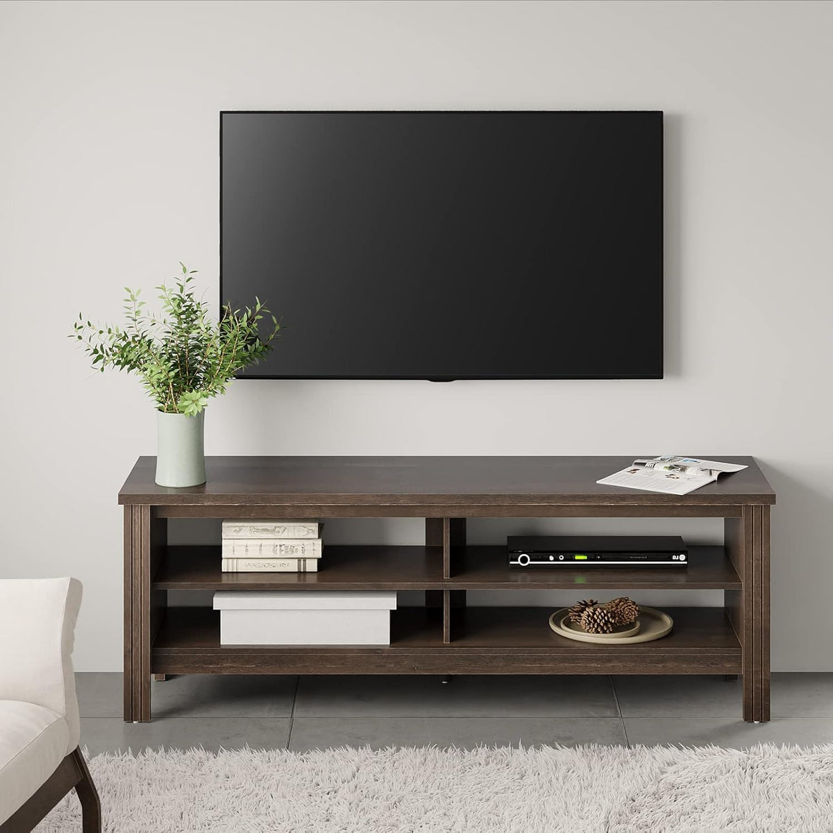 Black 70'' Electric Fireplace TV Stand with Storage B4326
