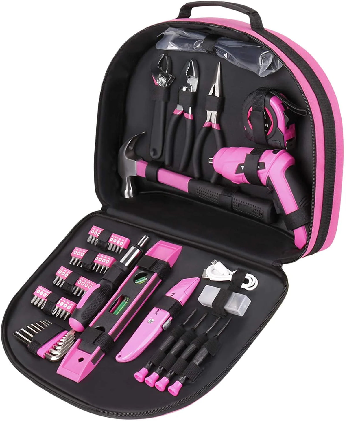 122-Piece Pink Tool Kit with 3.6V Electric Screwdriver B5950
