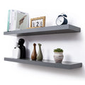 36 Inch Solid Wood Wall Shelves Set of 2 N38833