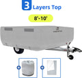 3 Layers Polypropylene Pop Up Camper Cover Fits 8' - 10' Trailers, Grey K630