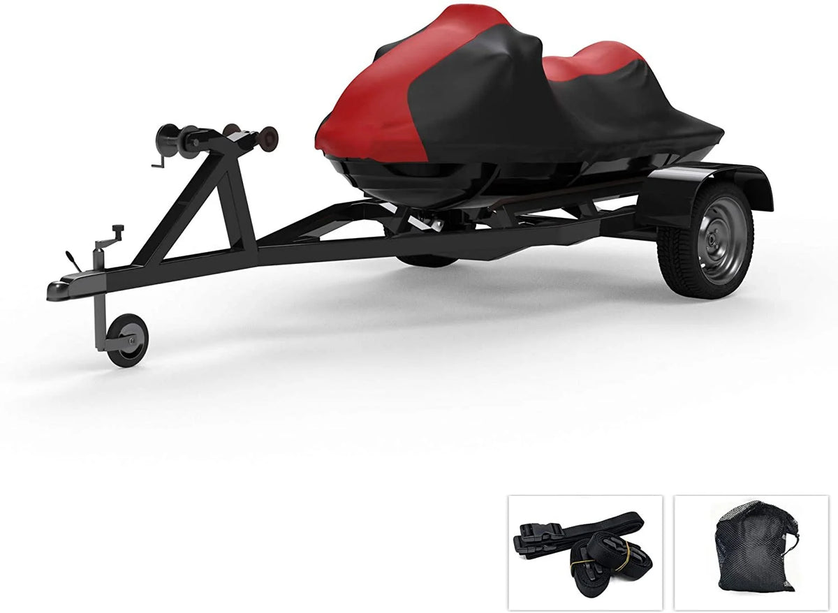 Red/Black All Weather Trailerable Jet Ski Cover with Storage Bag U8425