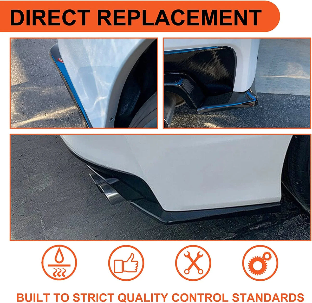 2Pcs Rear Bumper Lip Spoiler Valance Cover J59378