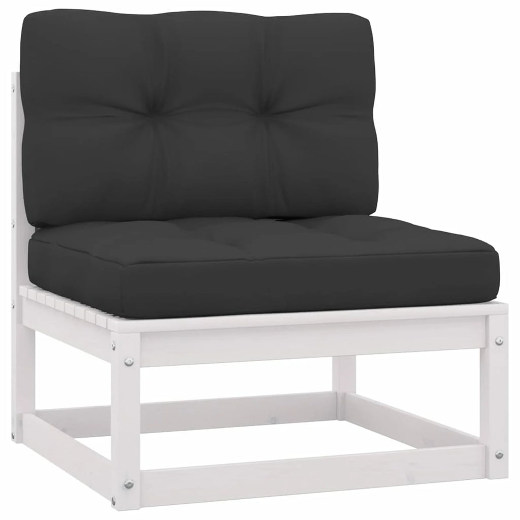 Patio Sofa Set with Anthracite Cushions White Pinewood Outdoor Furniture D85592