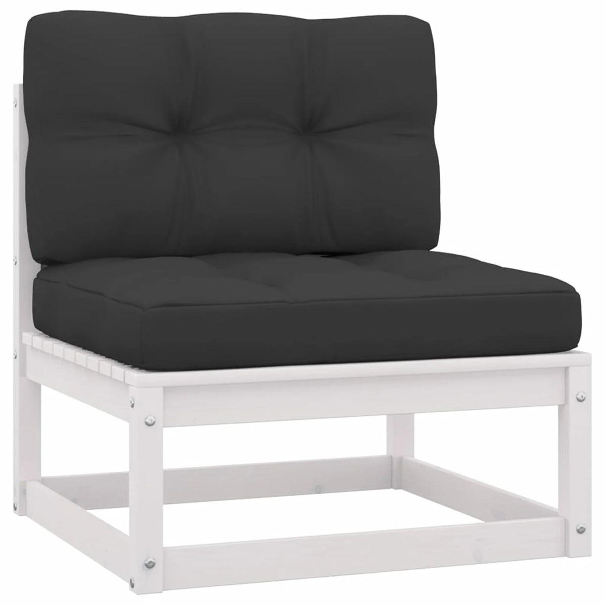 Patio Sofa Set with Anthracite Cushions White Pinewood Outdoor Furniture D85592