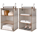 6-Shelf Hanging Closet Organizer Canvas Light Brown E794