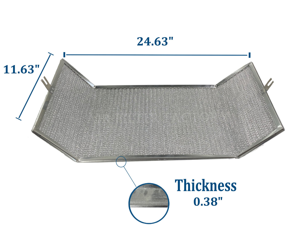 11-5/8 x 24-5/8 x 3/8 Range Hood Aluminum Grease Filter T35873