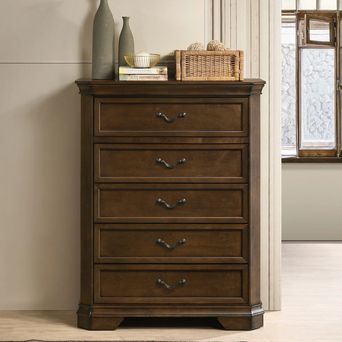 Wood 5-Drawer Chest C26324
