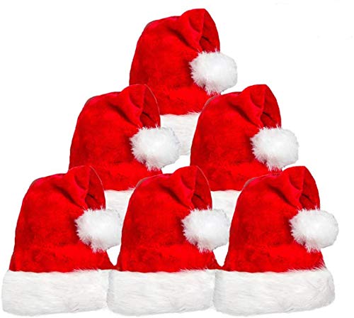 Plush Santa Hat 6 Pack Z7529