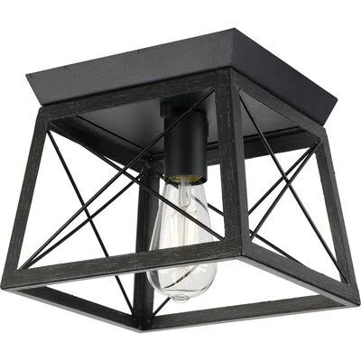 1-Light 9.5x22 Flush Mount Black W581