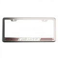 Stainless Steel License Plate Frame with Red Accents F579