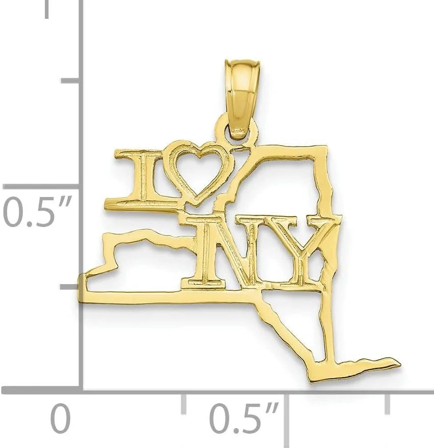10K Yellow Gold New York State Pendant K683620