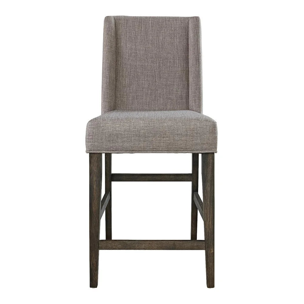 Upholstered Counter Chair Set of 2 Rustic Brown O6279
