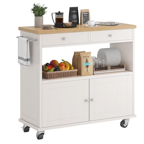 Black Rolling Kitchen Island with Storage Cabinet C6950