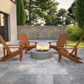 Set of 4 Outdoor Teak Poly Resin Adirondack Chairs B3680