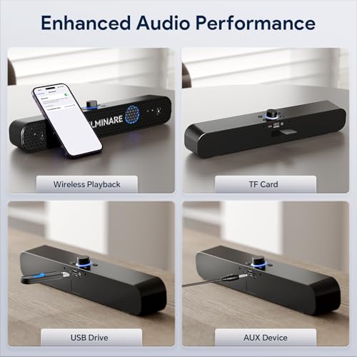 Bluetooth Speaker with 26W HD Sound, Portable Speaker Up to 30H Playtime, AUX&TF-Card&USB Input, LED Lights, Speakers Bluetooth 5.3 Wireless, (Black) Y2422